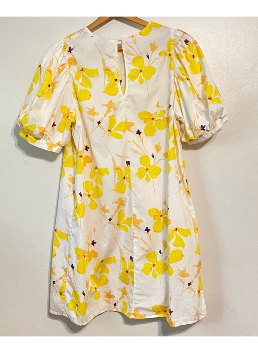 A New Day Floral Cotton Puffed Sleeve Midi Spring or Summer Dress size Large